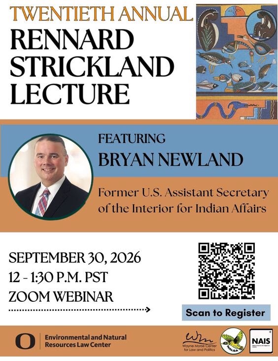 Bryan Newland to Deliver Rennard Strickland Lecture, Sept. 30 – Turtle Talk